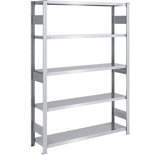 4250623789691 - Schwerlast-Steckregal verzinkt beidseitig Regalhöhe 2000 mm 5 Böden Grundregal BxT 1300 x 400 mm hofe